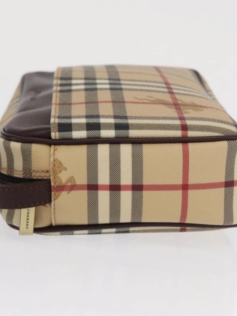BURBERRY Nova Check Clutch Bag PVC Leather Beige Auth BA10320M - Picture 6 of 16